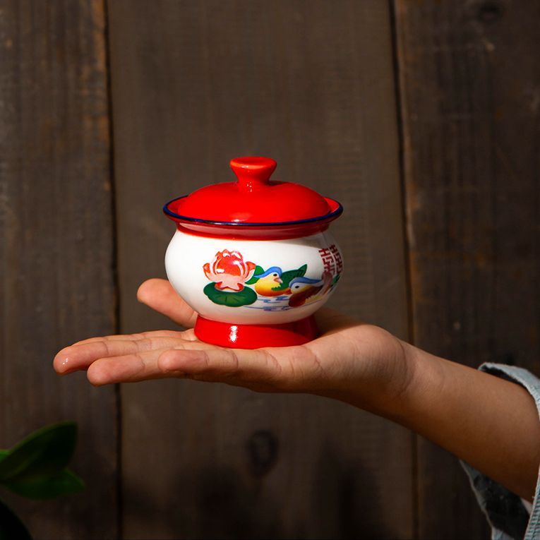 Nuevo cuenco de té de cerámica Kung Fu Taza de té hogar nostálgico con tapa de té