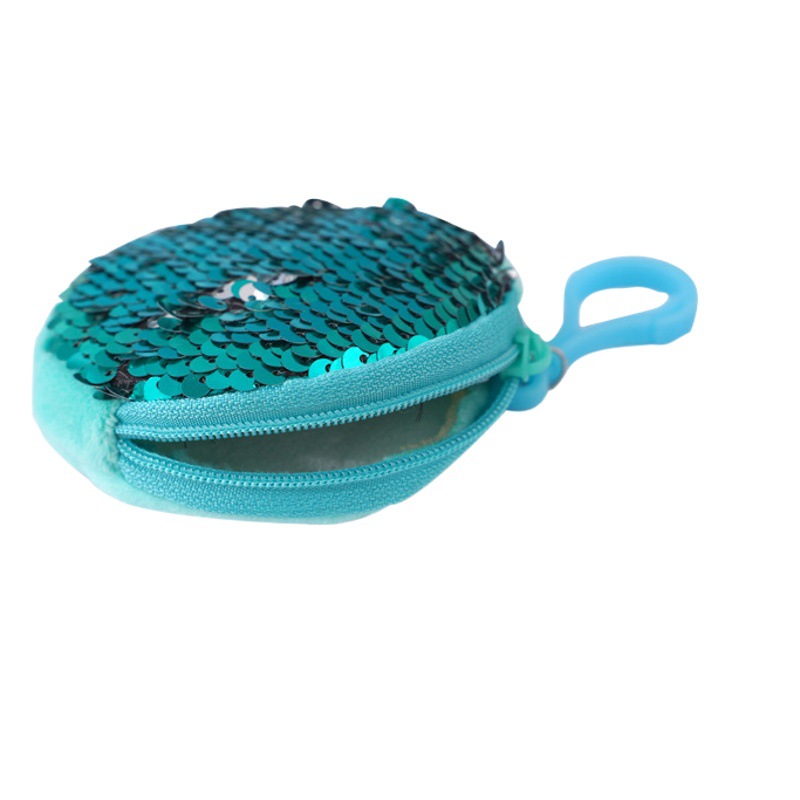 Manufacturer Wholesale New Sequin Coin Purse Round Lanyard Simple Sequin Coin Purse Children's Crossbody Coin Purse