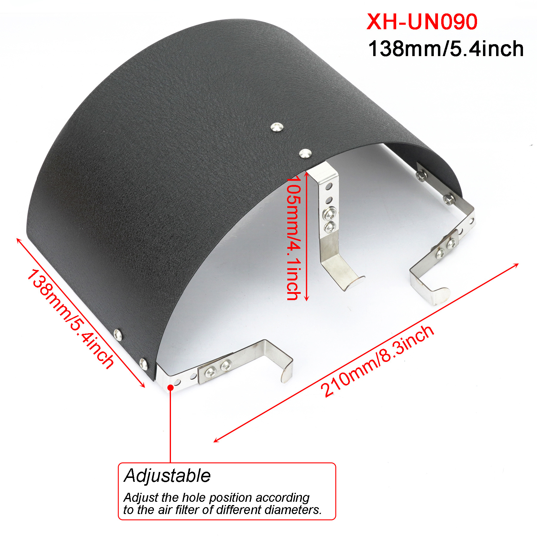 Car air intake modified winter mushroom head air filter heat shield stainless steel universal windshield protective cover adjustable