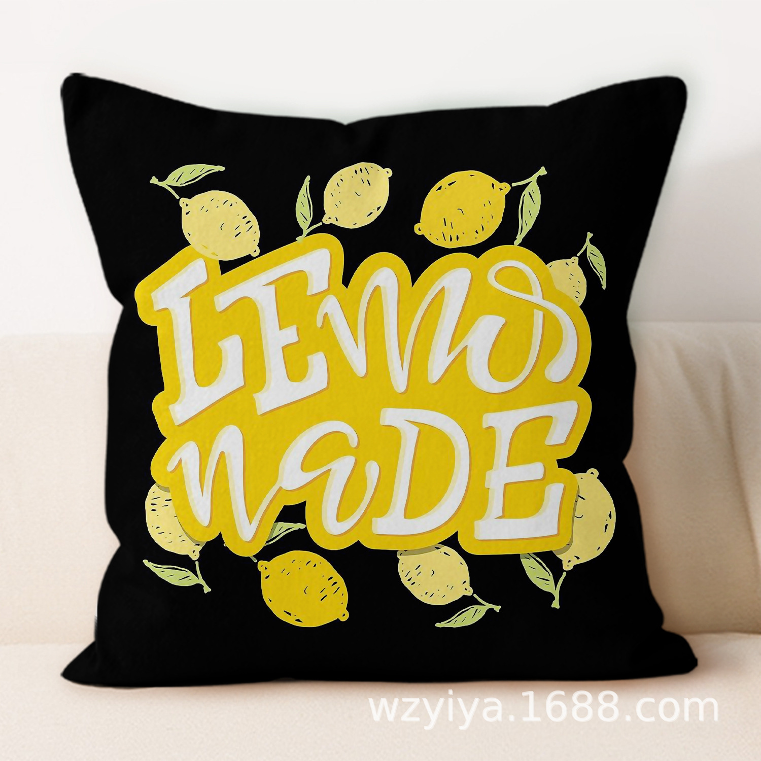 almohada de impresión de limón simple sofá en el hogar moderno almohada de respaldo decoración desmontable almohada de cabecera cuadrada