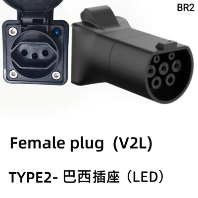 Elektrikli avtomobil şarj stansiyaları, Type2 V2L Ev - mother-has-a-lamp-brazilian-socket
