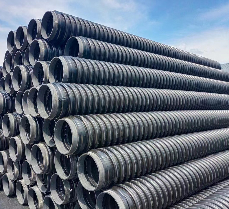 四川厂家pp双高筋管缠绕螺旋管聚乙烯排污排水PP管材直供下水管