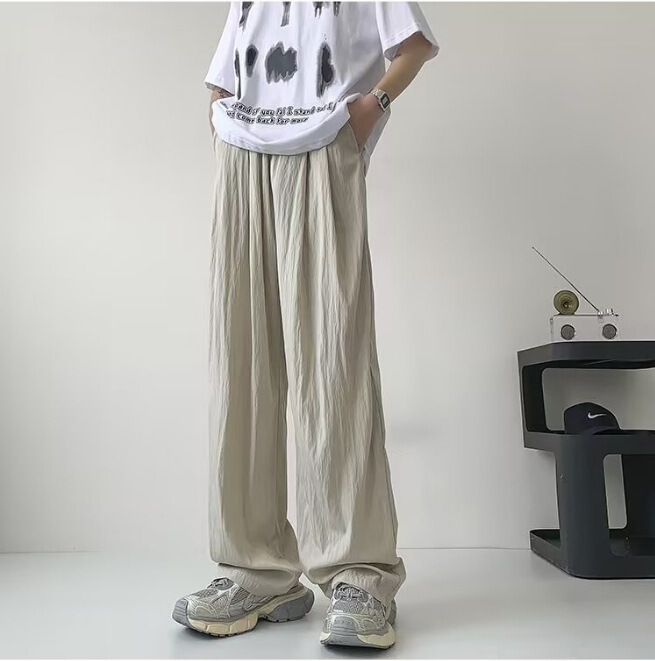 Ice Silk Men's and Women's Pants, Summer Thin Loose Straight Wide-Leg Casual Pants, Japanese Style Lazy Drape Yamamoto Pants