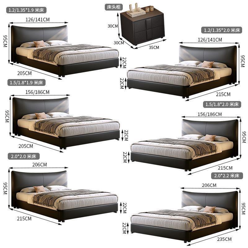 2026 nuevo estilo nórdico cama de tela pequeña cama de tecnología de lujo ligera cama doble cama de paquete suave 1,5 m 1,8 m