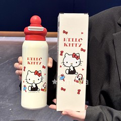 HelloKitty儿童保温杯可爱高颜值女孩上学双饮水杯大容量便携水壶