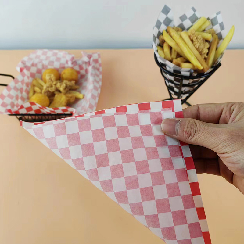 Papel de envolver de alimentos de hamburguesa pan de hornear papel de aceite snack frito papel almohadilla a prueba de aceite tablero de color papel a prueba de aceite