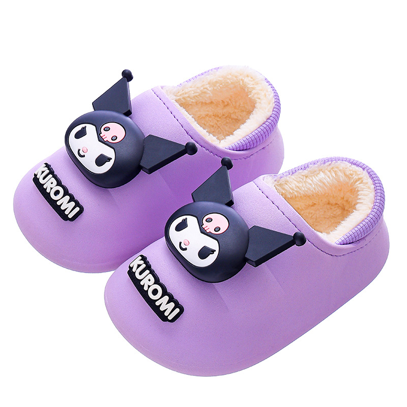 Sanliou zapatillas de algodón de invierno para niños y niñas, calentamiento y terciopelo para niños y niñas, Kullomi, lindos zapatos de algodón impermeables para bebés