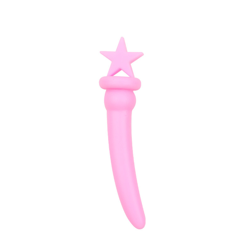 Cartoon Crescent Anal Plug, Purple Bear TPE Design, Smooth Non-Vibrating Insert — detail image 11