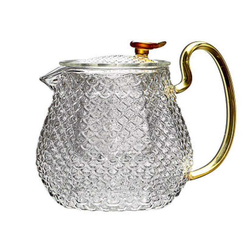 Borun martilleo de alta borosilicato juego de té de vidrio caja de regalo traje grueso de vidrio resistente al calor tetera taza de té Festival del Medio Otoño caja de regalo