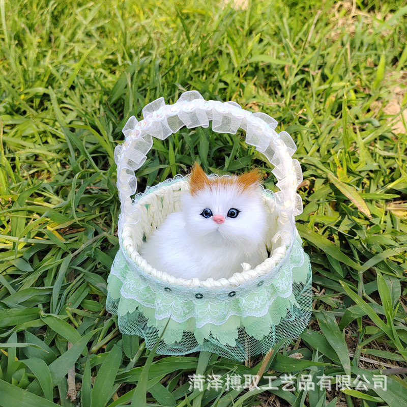 猫のレースを模倣したバスケットと呼ばれます。猫の誕生日プレゼント工芸品の置物は動物の模型レースを模倣します。|undefined