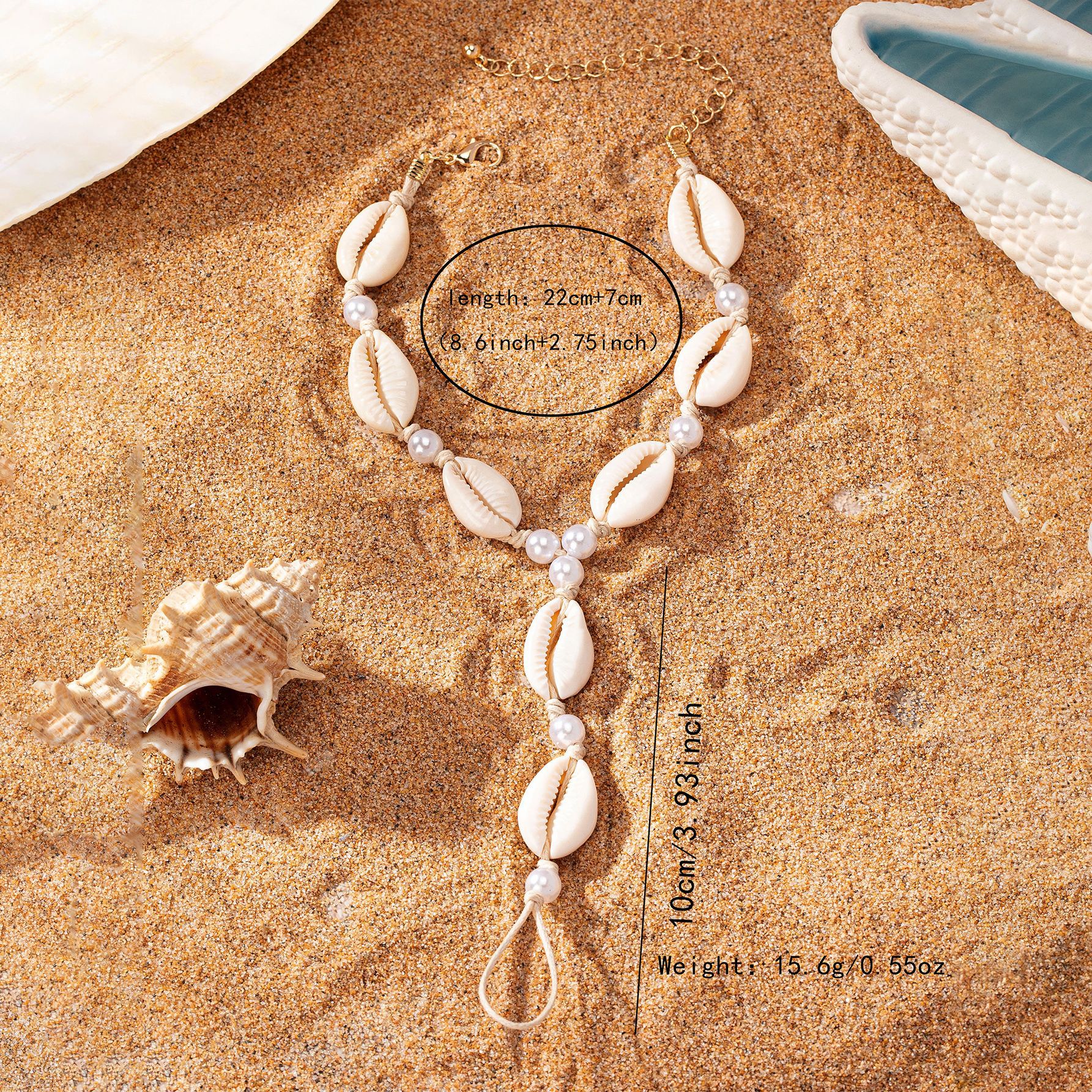 Cavigliera con conchiglie vintage da donna, accessorio mare chic_voghion.com