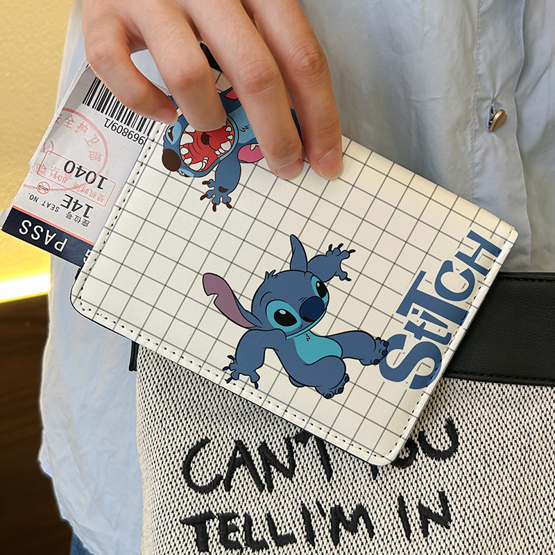 Star Baby Stitch Cartoon Pasaporte Clip Bolsa de certificados cubierta multifuncional bolsa de tarjetas para viajar al extranjero portátil