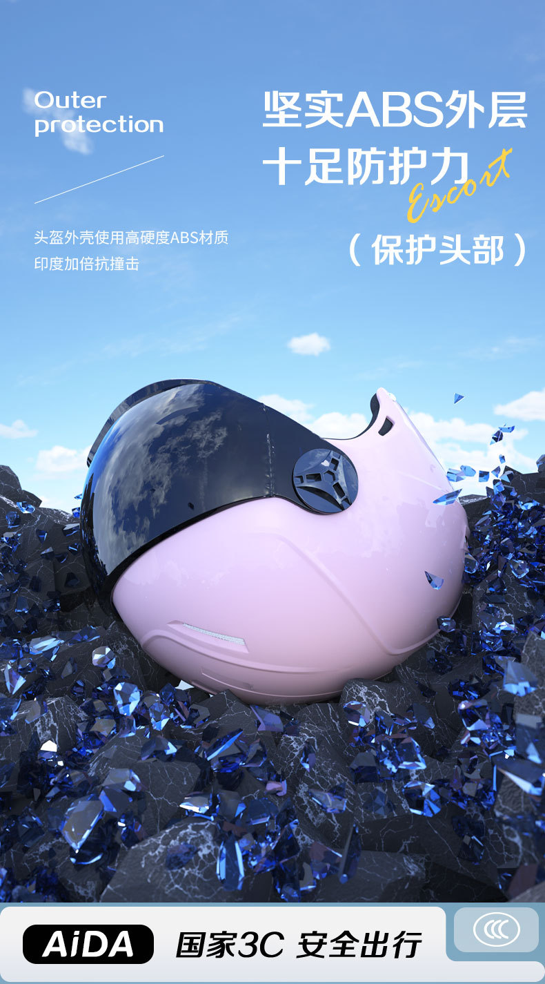 3C certification electric car helmet men's and women's summer motorcycle riding safety half helmet four seasons universal sunscreen helmet