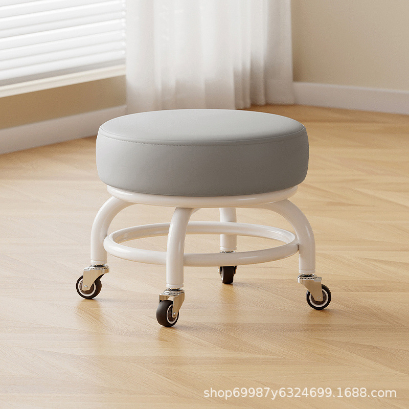 Rueda universal taburete pequeño polea doméstica taburete redondo para cambiar zapatos limpiador taburete bajo con artefactos mágicos para niños pequeños taburetes silenciosos