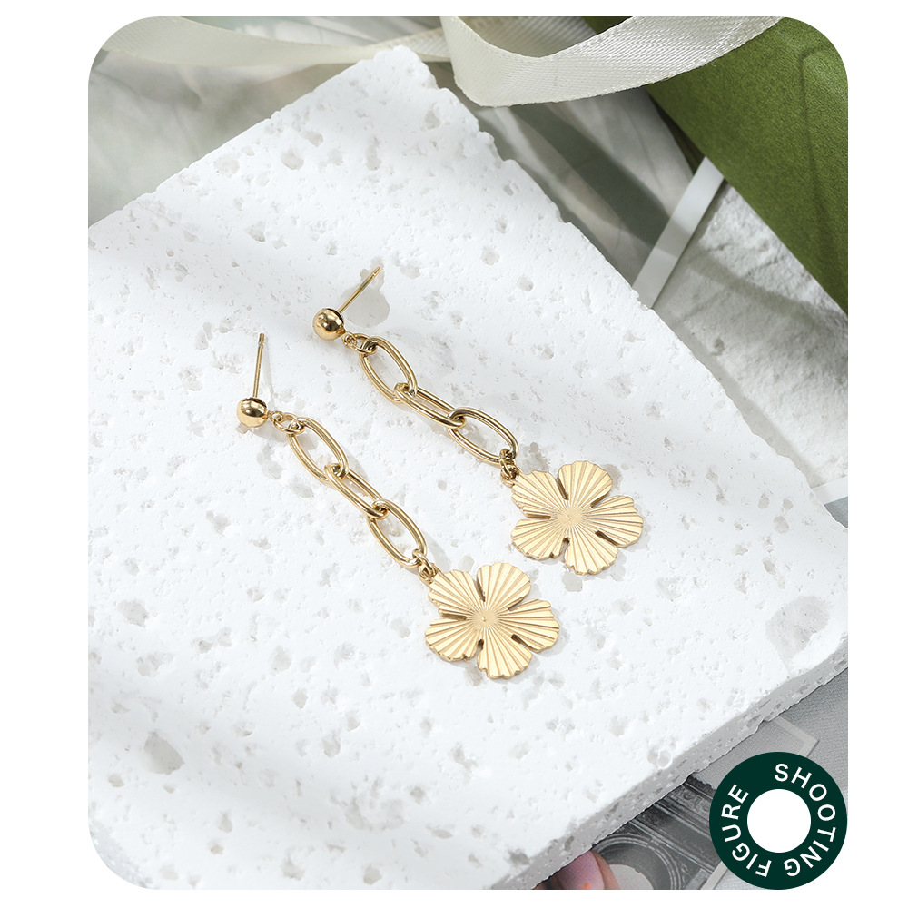 304 Stainless Steel Material Real Gold Plated Geometric 304 Stainless Steel Waterproof Non Tarnish Earrings
