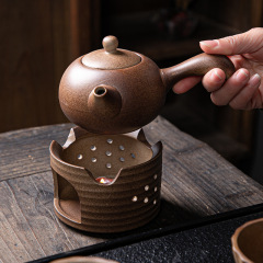 Warm-boiled teapot imitation wood-fired lifting beam large retro coarse pottery tea set set around the stove teapot single pot kettle