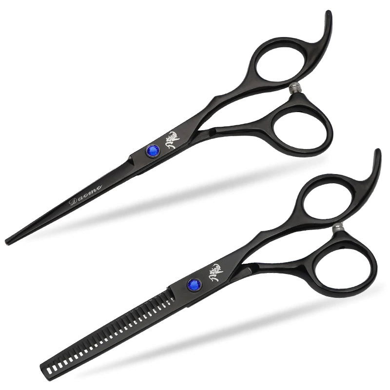 Black purple scissors, bangs