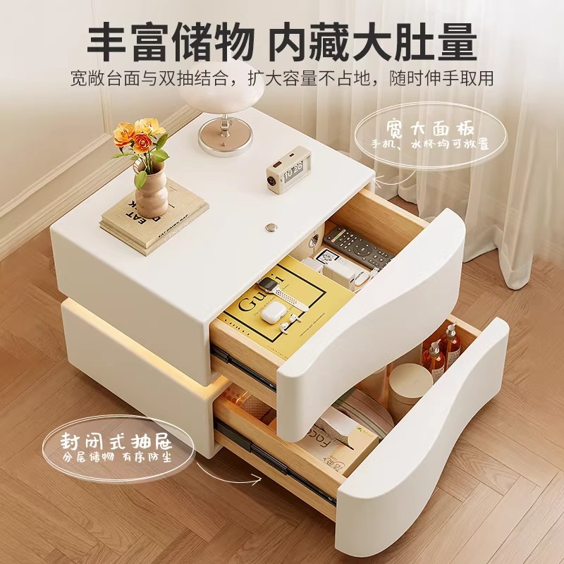 Mesa de cama de madera maciza simple y moderno gabinete de almacenamiento de dormitorio en 2026 nuevo armario pequeño doméstico principal