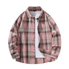 跨境欧美外贸男装亚马逊春秋冬新款格子休闲衬衣男士衬衫工厂直销