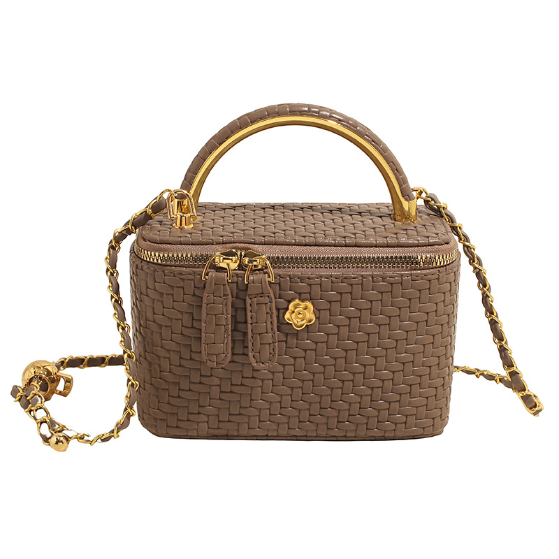 Nuevo mini trenzado bolso de cadena de mujer nuevo nicho nuevo bolso de caja universal lujoso bolso de hombro simple