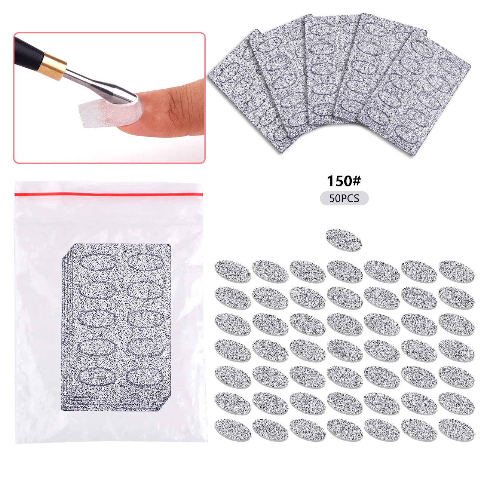 Transfronterizo nueva manicura de doble cabeza de acero Bevel empuje grande de acero inoxidable redondo curvado boca peeling herramienta removedor de uñas image 14