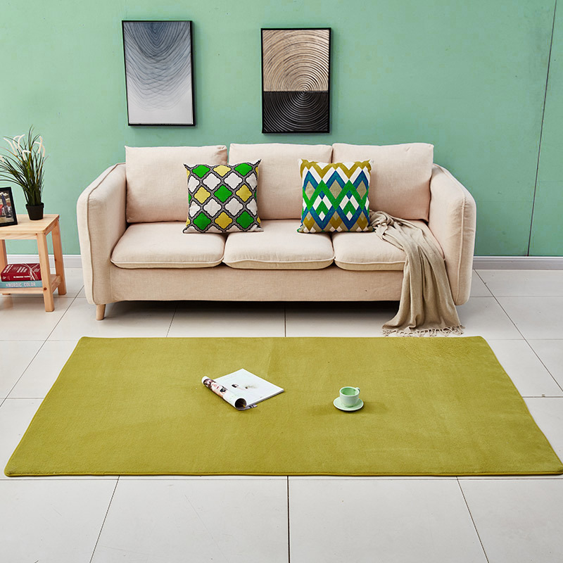 Simple color sólido Alfombra de lana de coral nórdico sala de estar mesa de café estera fresca ins hogar cama manta suave mascota mat
