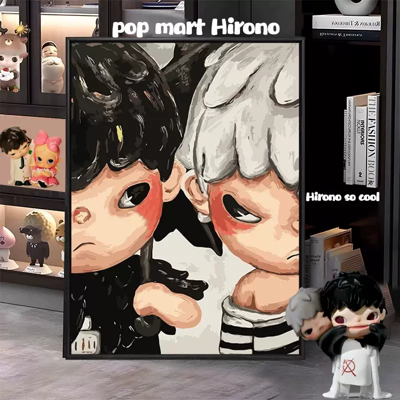 Ziga小野泡泡玛特挂画儿童房油画卡通画潮玩艺术感抽象画卡通动漫