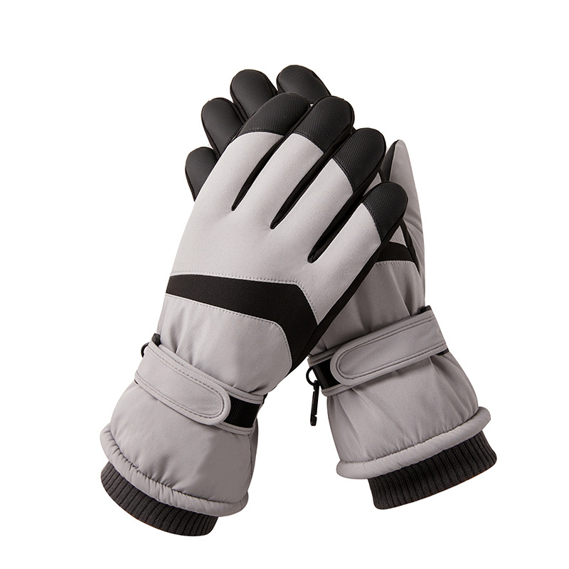 Men's and women's ski gloves winter outdoor riding electric bike with wool thickened anti-cold wind anti-water touch screen protective warm gloves_voghion.com