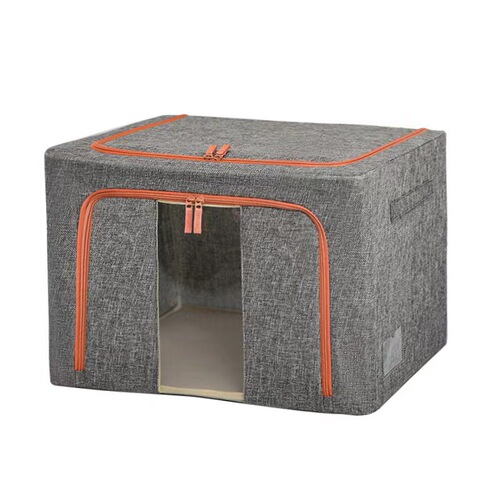 Cotton and linen clothing storage box, fabric clothing moving bag, finishing box, folding wardrobe, dormitory storage basket bag, household