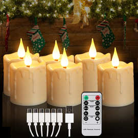 防水电子蜡烛遥控led蜡烛圣诞婚礼装饰万圣节充电茶蜡桌面小夜灯