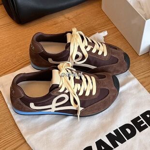 Wang Yibo's Same Style Thick-Soled Moral Training Shoes for Women, Casual Forrest Gump Shoes, Lace-Up Retro Sports Inner Heightening Soft Leather Ballet Shoes