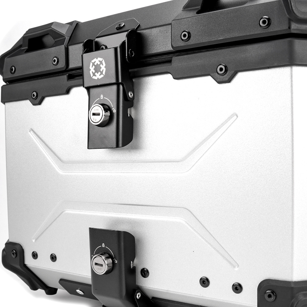 Motorcycle 45L Aluminum Alloy Tail Box Rear Luggage Box Electric Vehicle Scooter Universal Storage Box Large Capacity Wholesale