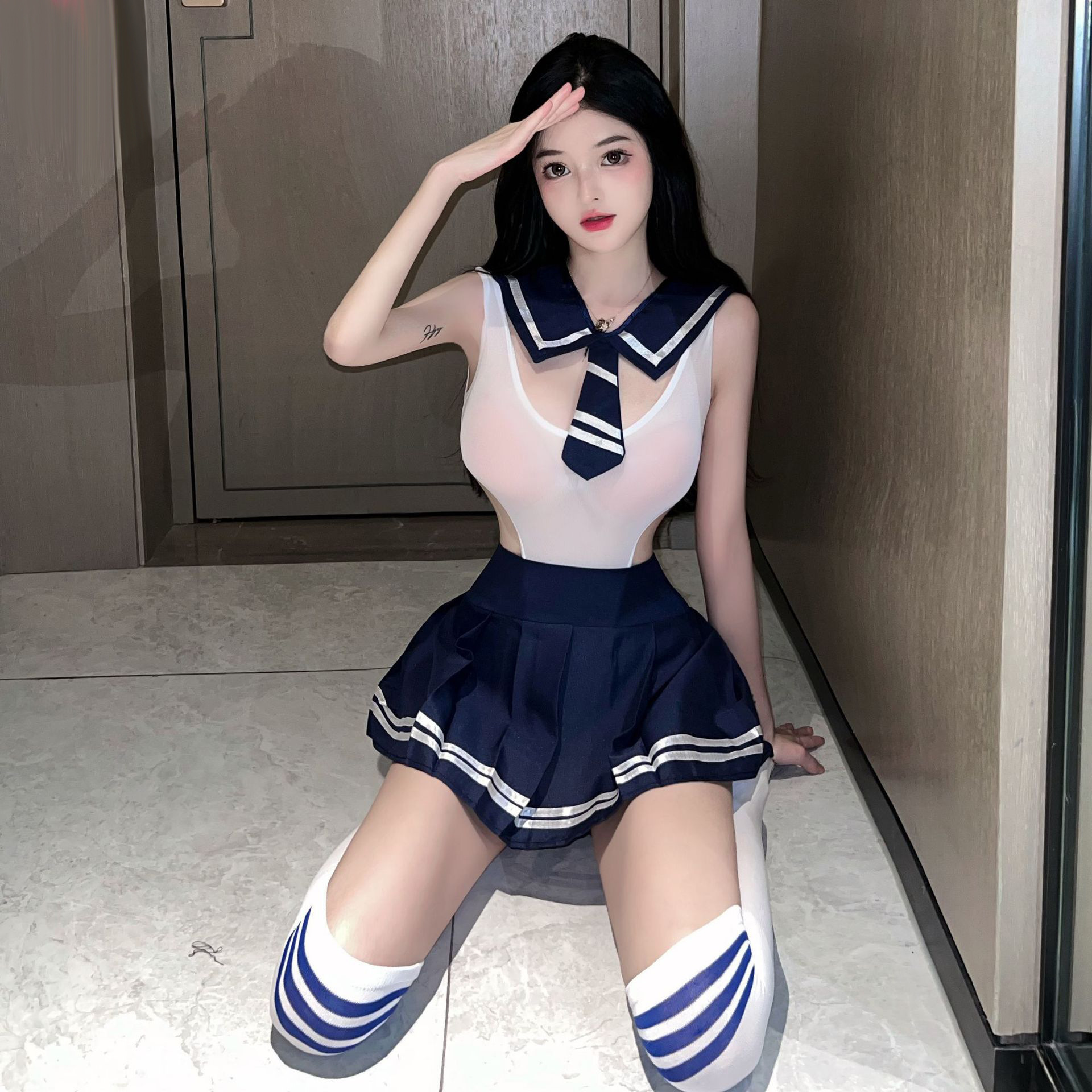 Jk lencería sexy lindo campus pijama uniforme tentación mono cama amor sexy traje puro deseo mujer