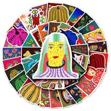 50张草间弥生画作卡通创意涂鸦防水装饰diy奶茶杯手账本手机贴纸