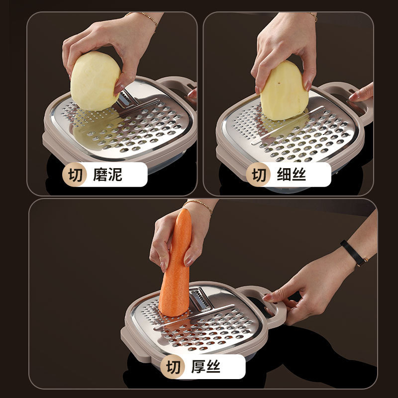 ステンレスの野菜切り器のアイデア防塵は野菜のたらいの台所の多機能のジャガイモの切り器の皮むき器の卸売りを切ります。|undefined