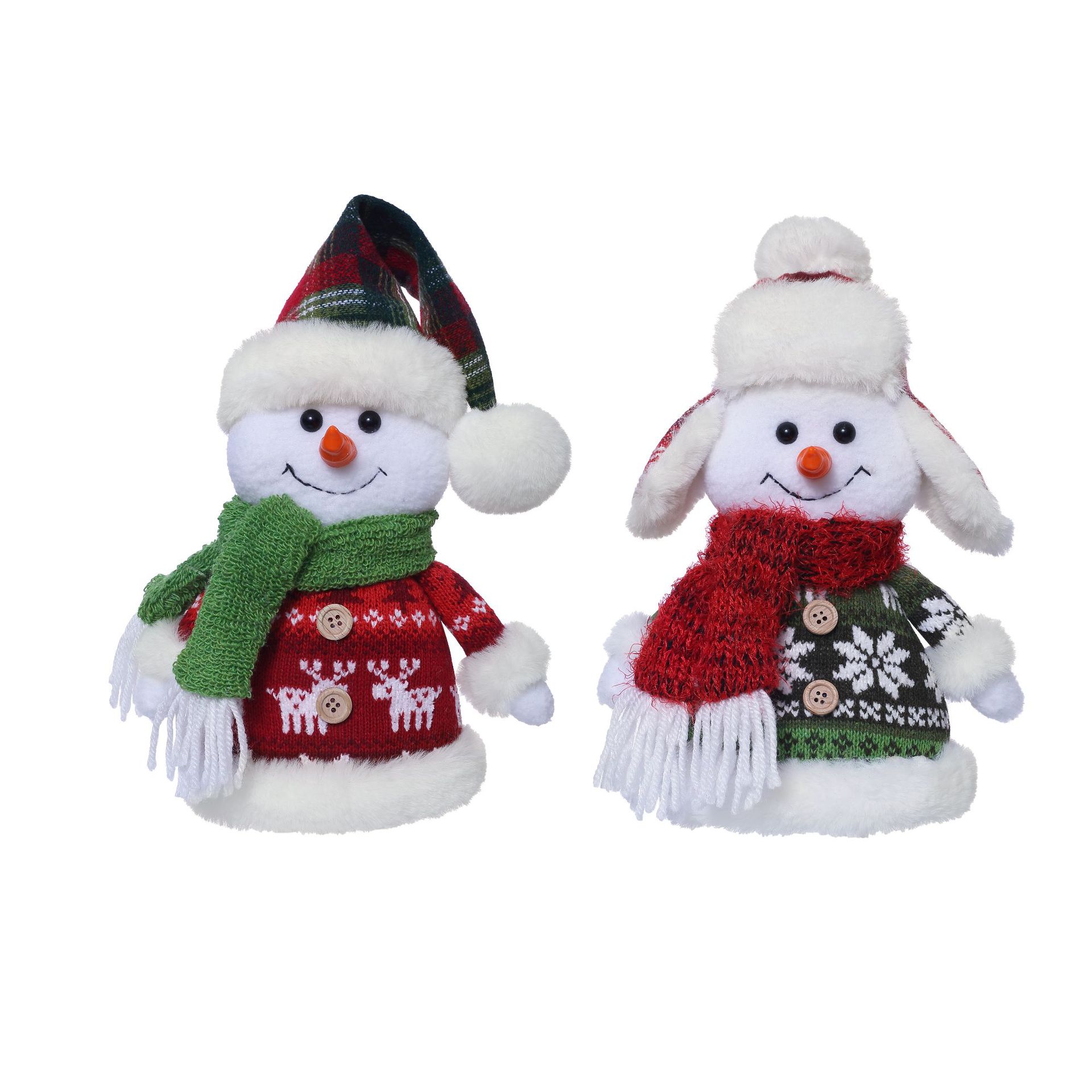 Adorable muñeco de nieve de Navidad sentado muñeca ventana decoración cruzada Rudolph sombrero muñeca decoración al por mayor