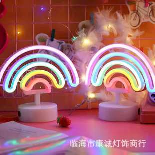 New neon bedroom girl LED night light usb with base Flamingo Unicorn night stall supply