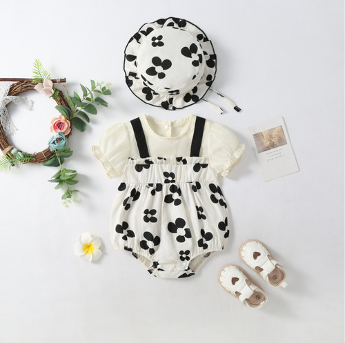 Summer Girls Baby Cross-border Ins Children's Clothing Infant Onesie Newborn Baby Diaper Cover Harem Pants