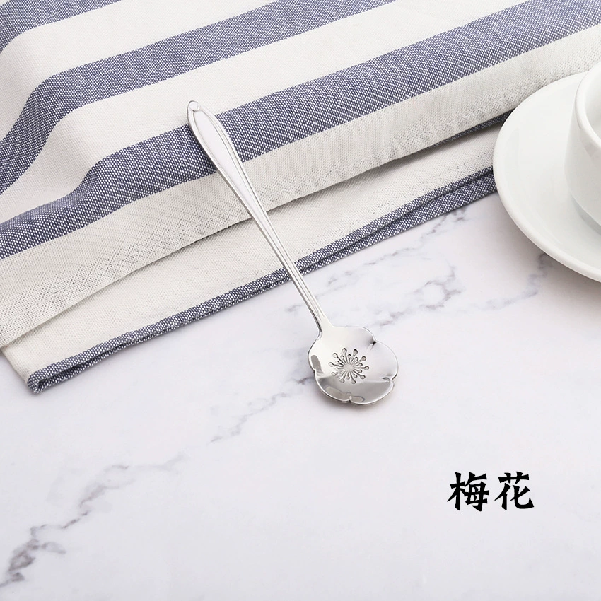 Смесительная ложка (Bicheng) флоральная нержавеющая сталь, короткая ручка, подарок на день рождения