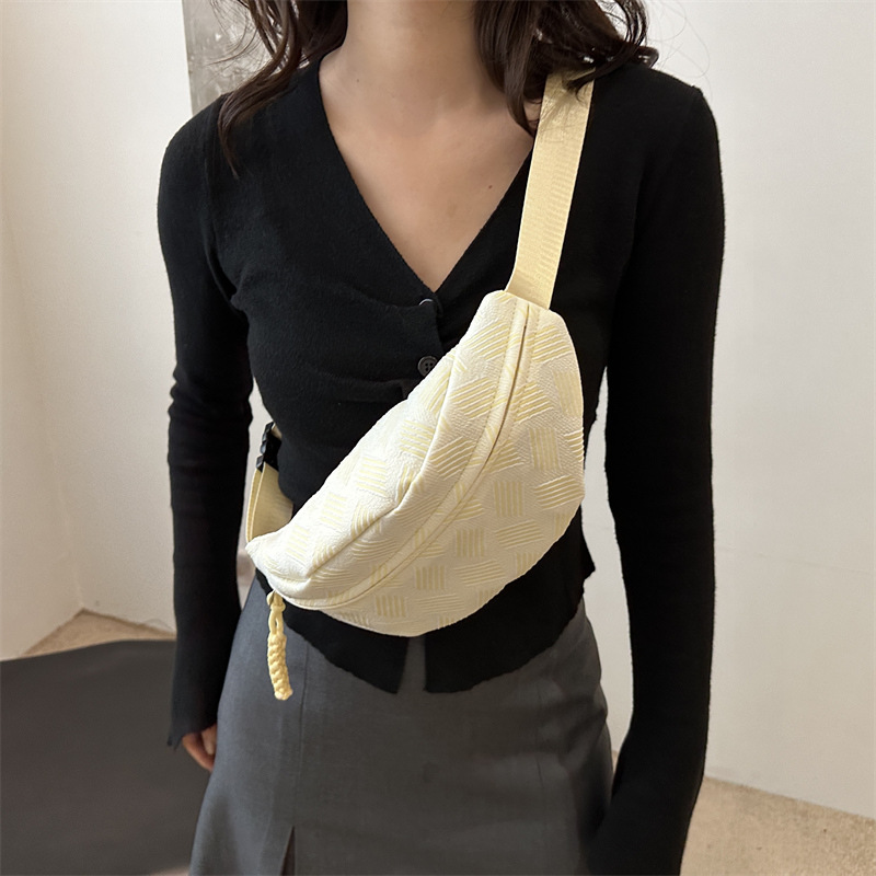 Canvas casuales de hombro para mujeres 2024 nuevo bolso de moda, bolso de pecho deportivo de verano, bolso de cintura de nicho universal