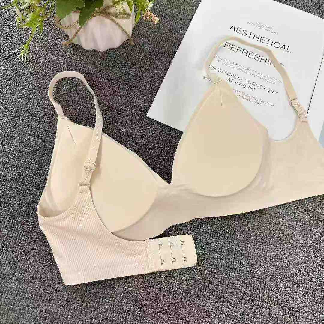 1088 # inventario ropa interior cómoda para mujeres pechos pequeños pechos planos para evitar caída sin marcas de anillo de acero sexy puro deseo de sujetador