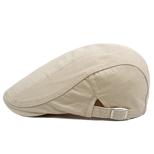 Beret men's cotton hat British retro progressive hat thin newsboy hat monochrome sun hat foreign trade hat