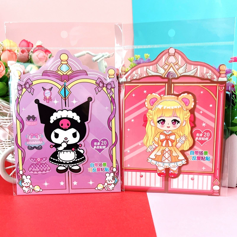 Одеваются шкаф для девочек серии наклейки Санрио Куроми Мелетти одеваются ручной работы тихая книга наклейки