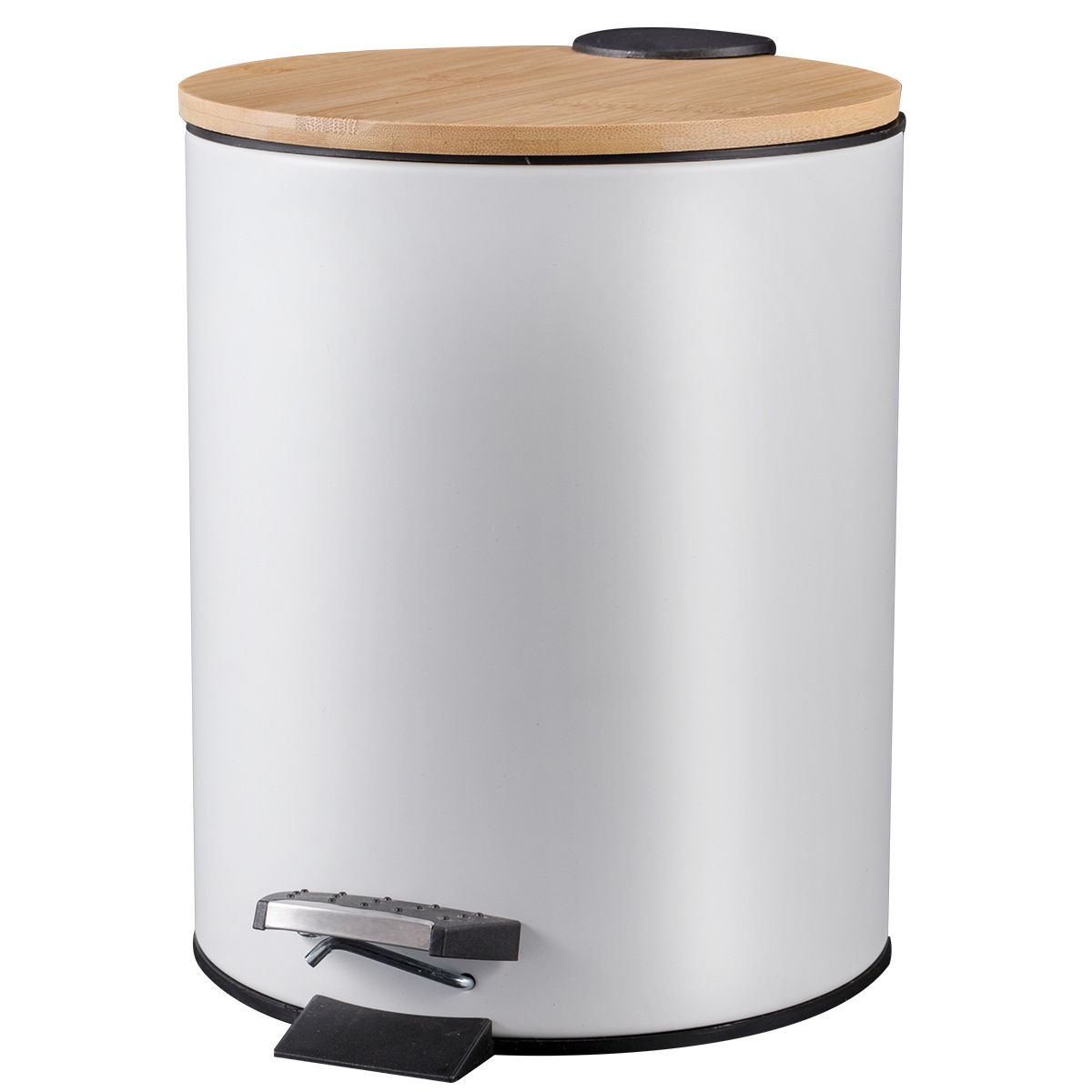 Cubierta de bambú para el hogar, cubo de basura silencioso y lento, cubo de almacenamiento para sala de estar, desperdicios de cocina con cubierta, cesta de papel para residuos de baño con pedal