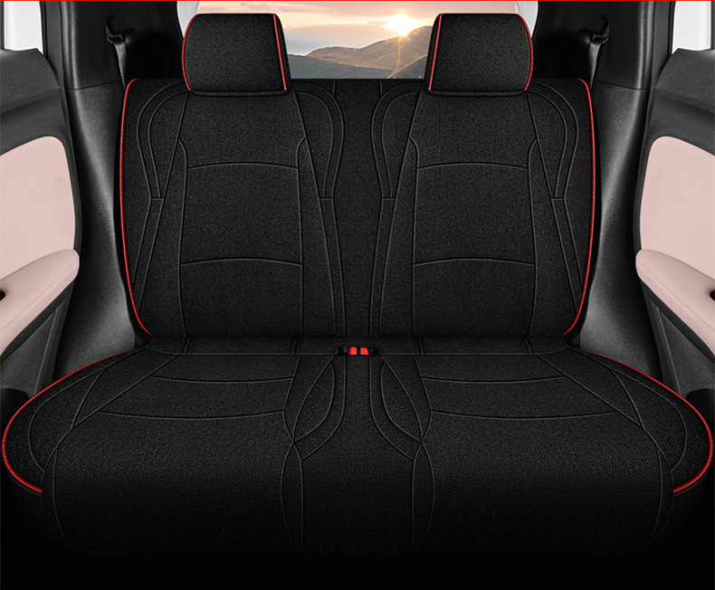BYD Seagull Special Cotton and Linen Car Cushion Four Seasons Five Seats Fully Surrounded Women's Pink Seat Cover Summer Simple