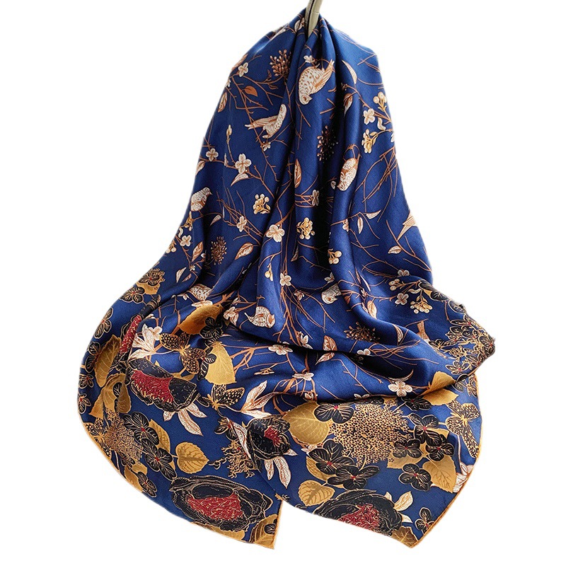 Hangzhou silk high-end mulberry silk scarf women's spring and autumn versatile fashion silk scarf 110 large square scarf shawl