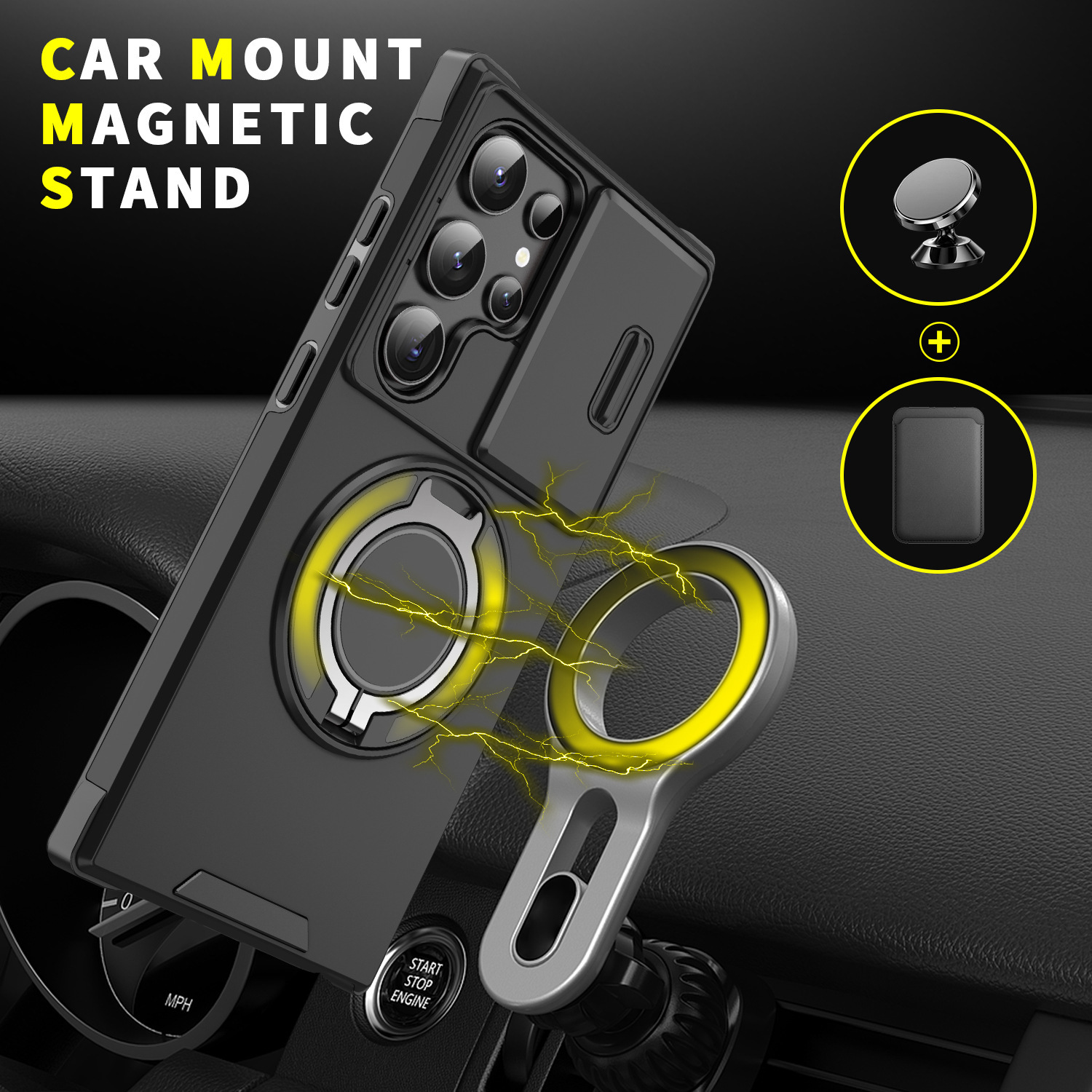 Samsung S25 S24 Ultra A55 A15 Protective Phone Case With Stand_voghion.com