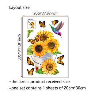 Sunflower Butterfly Bathroom Frosted Sticker N1878 Cross-Border Personalized Butterfly Decorative Wall Sticker Wholesale