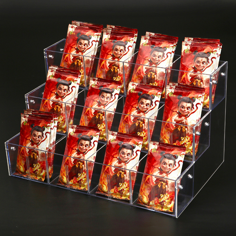 Card Display Stand Right-Angle Four-Compartment Pen Holder Can Separate Props and Peripheral Board Games and Playing Cards Classification Storage Rack