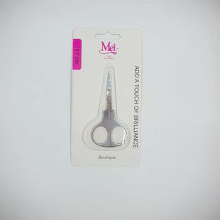 Beauty Scissors with Rubber Plastic Handle for Fine Eyebrow Trimming